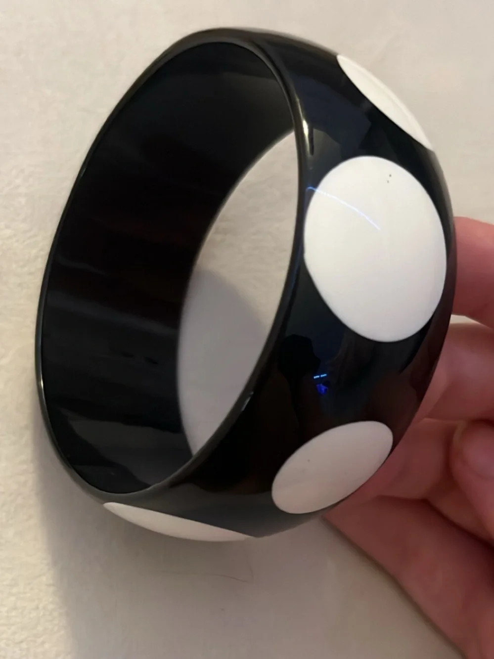 Black and White Polka Dot Bangle Bracelet - Fashion Accessory